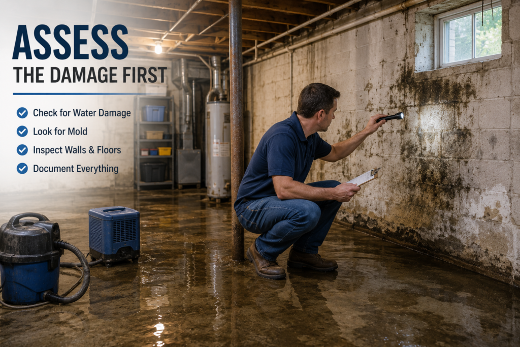 How to Sell a House After Basement Flooding Assess the Damage First