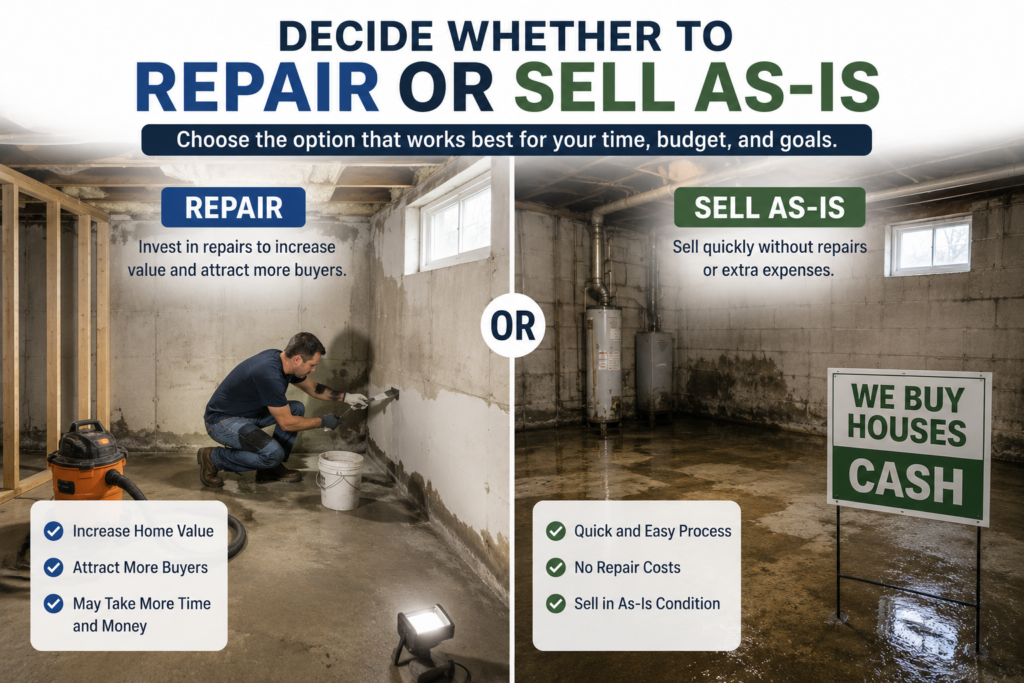 How to Sell a House After Basement Flooding Decide Whether to Repair or Sell As-Is